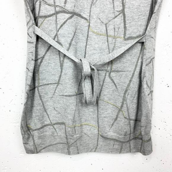 Vintage Escada Sport Short Sleeve Sweater 90s Belt Abstract Gray Size Small - Picture 11 of 14